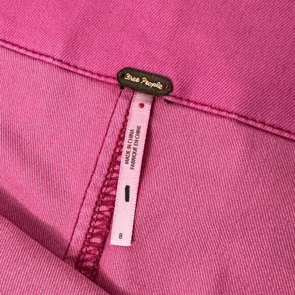 Free People Womens‎ Mini Skirt Size 8 Pink Front Slit Side Zip Closure NWOT - Picture 3 of 9